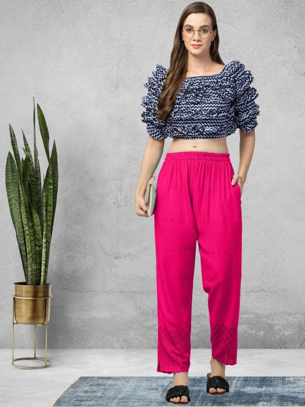 Shaukiya Relaxed Women Pink Trousers