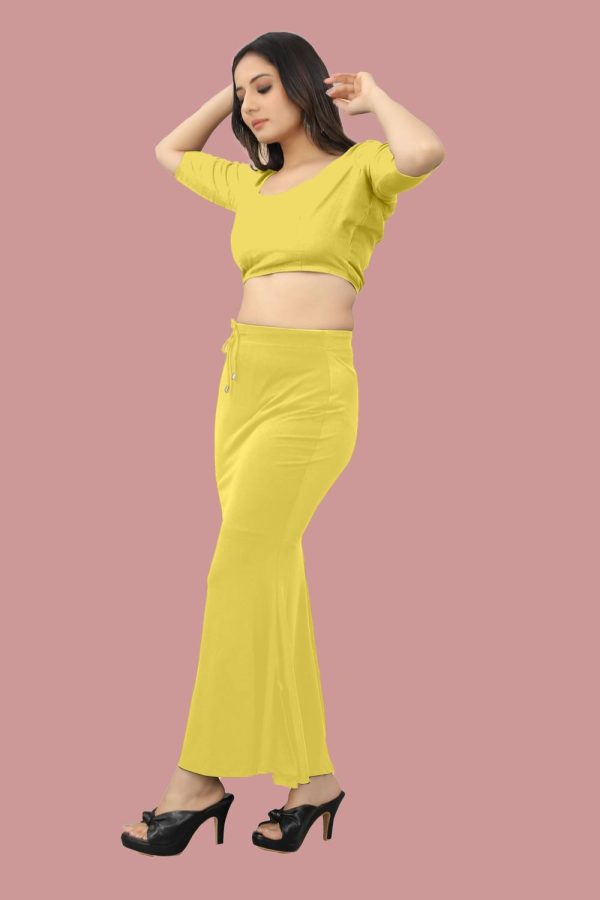 SHAYONAM K.MT._Fish_Yellow_XXL_Saree Shapewear shapewear petticoat For women Lycra Blend Petticoat