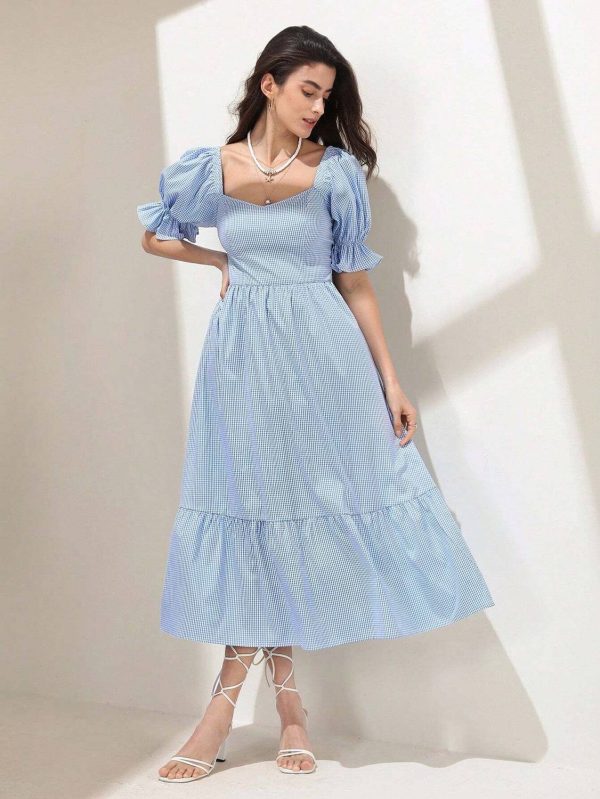 Sheetal Associates Women Fit and Flare Light Blue Maxi/Full Length Dress