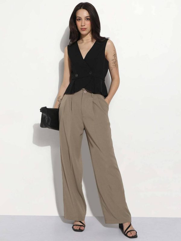 SHOWOFFFF Solid Double Breasted Casual Women Blazer