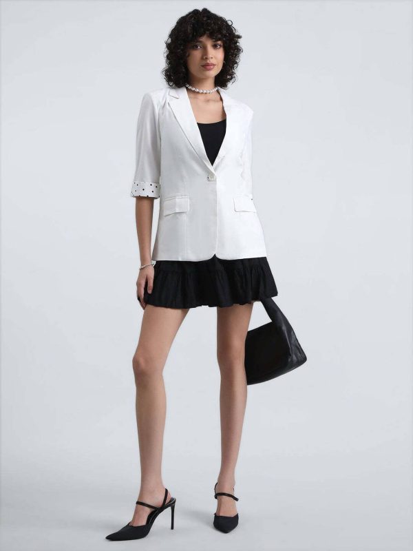 SHOWOFFFF Solid Single Breasted Casual Women Blazer