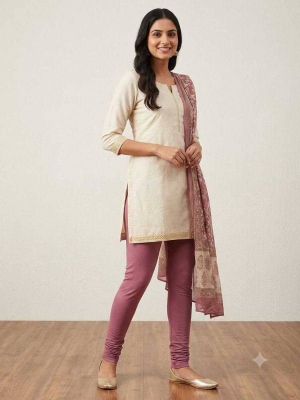 shreegitacraft Cotton Lycra Blend Women Churidar
