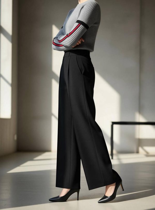 SILVERFLY Regular Fit Women Black Trousers