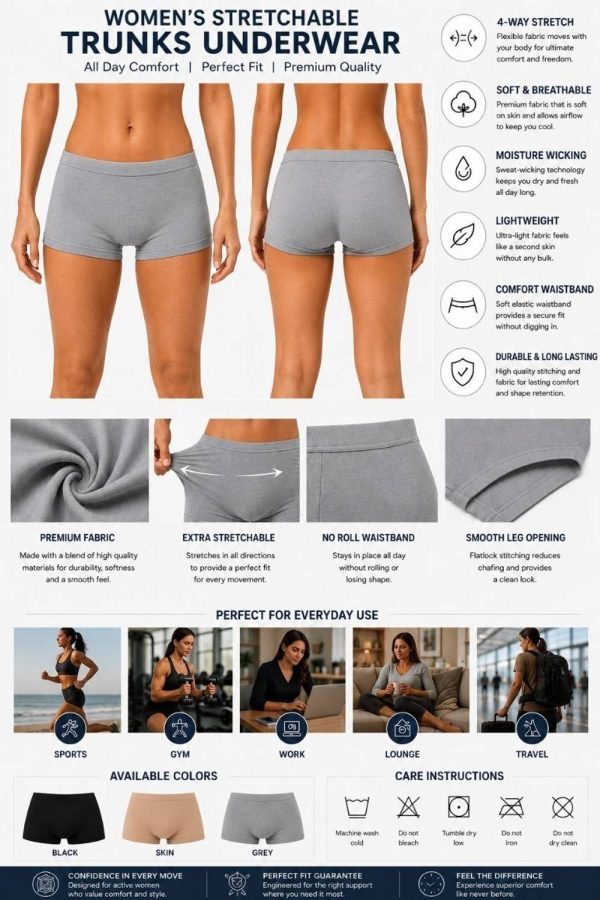 SKYAK Women Boy Short Grey Panty