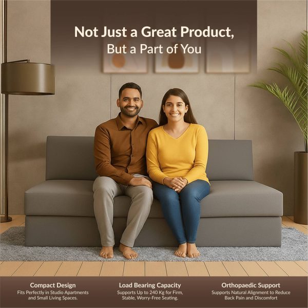 SleepyHug FoldPRO Sofa-Cum-Bed 3 Seater Double Foam Fold Out Sofa Cum Bed