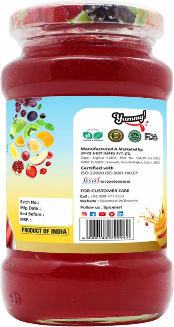 Spice Nest MiX Fruit Jam 450gm with Real Fruit Ingredients