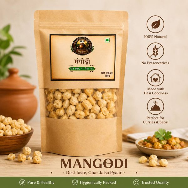 SRH ACHAARKUTI Rajasthani Moong Dal Badi / Mangodi (250g × 2 Pack) Combo Pack