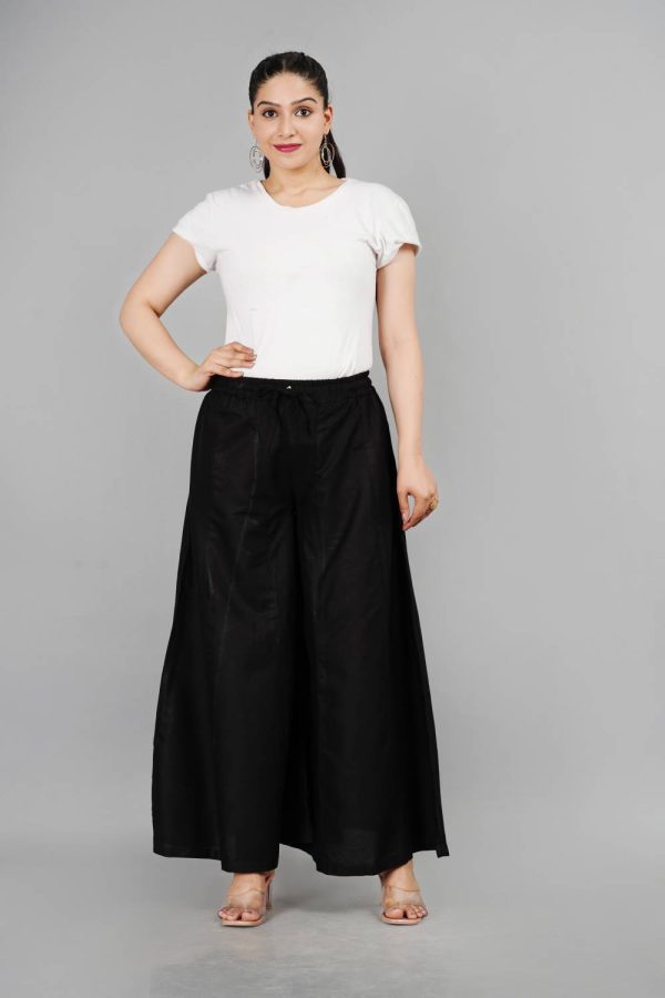 STRICKLIN Flared Women Black Trousers
