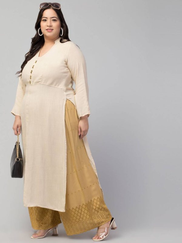 STYLE PREZONE Relaxed Women Beige Trousers