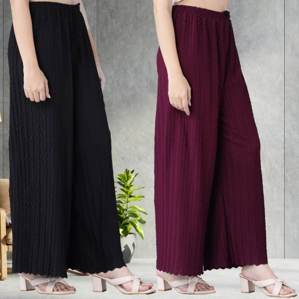 Sudhresha Loose Fit Women Maroon, Black Trousers