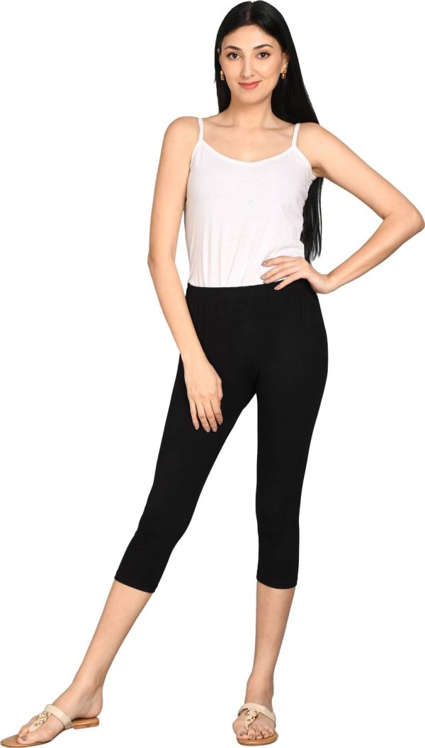 SURTI ENTERPRISES Women Skinny fit capri Women Black Capri