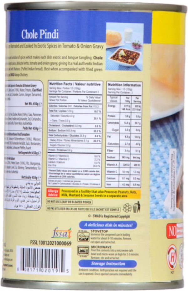 SWAD Ready to Eat Chole Pindi | Instant Mix