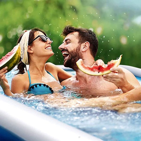 SYGA Rectangular Family Bathtub for Kids,Adults,Outdoor, Garden, Backyard, Pool Party Inflatable Swimming Pool