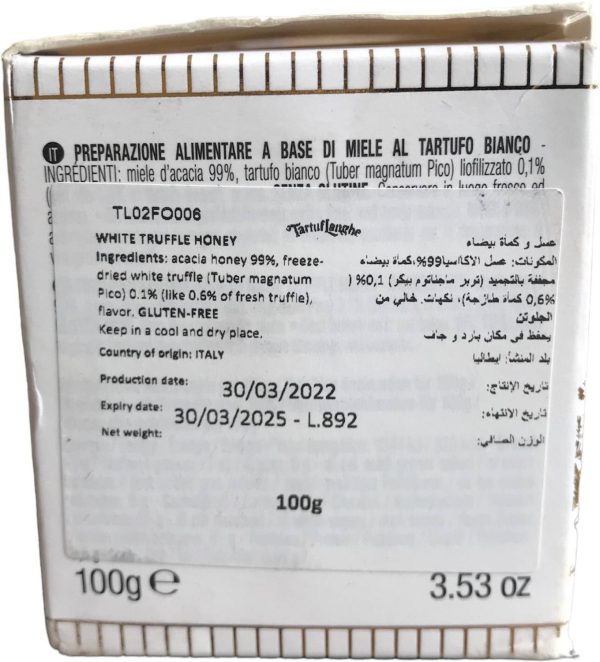 Tartuf Langhe White Truffle Honey 100gm (Product of Italy)
