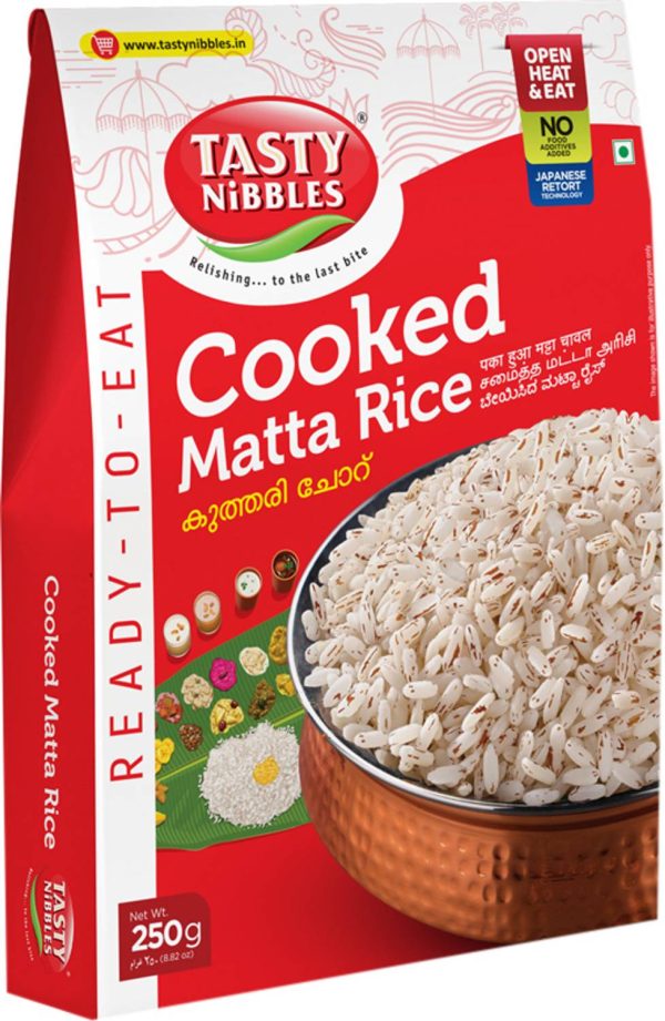 Tasty Nibbles Ready to Eat Cooked Matta Rice 250g|No Added Preservatives(Pack of 3)