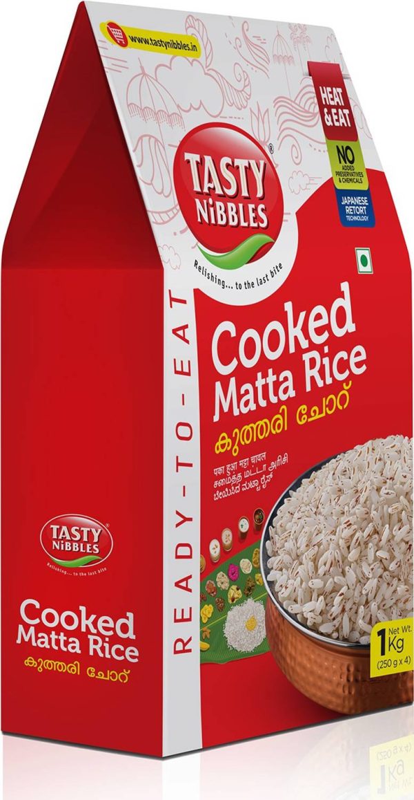 Tasty Nibbles Ready to Eat Cooked Matta Rice (250g x4)