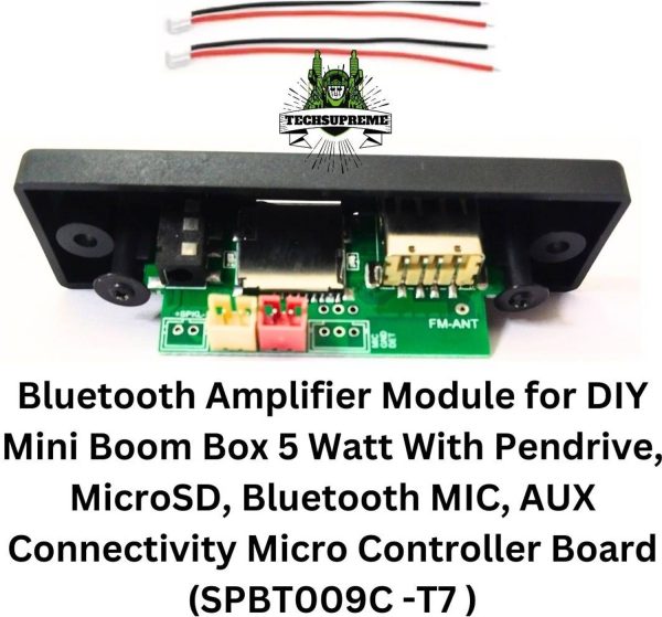 TechSupreme BLUETOOTH MODULE WITH MIC SLOT , TWO 5 WATT SEPAKER OUTPUT , SD CARD A2 Electronic Components Electronic Hobby Kit