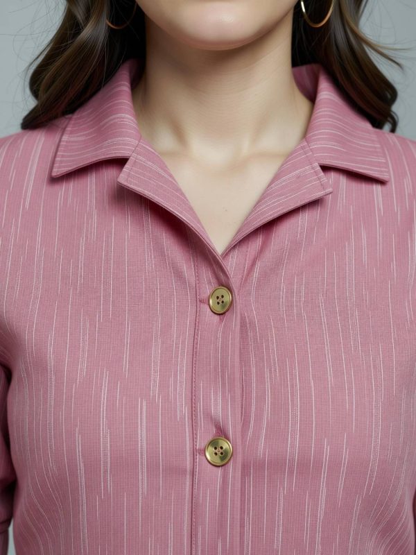 THAWAR JI Casual Solid Women Pink Top