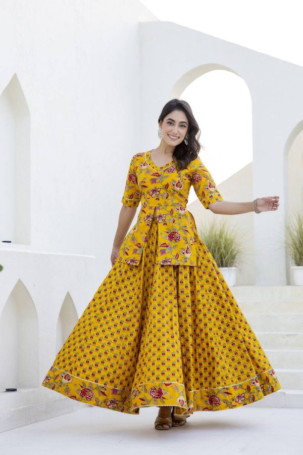 the brij fashions Women Kurti Skirt Dupatta Set