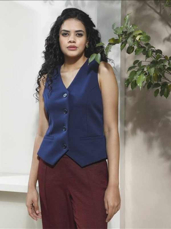THECLASSICTOGS Solid Women Waistcoat