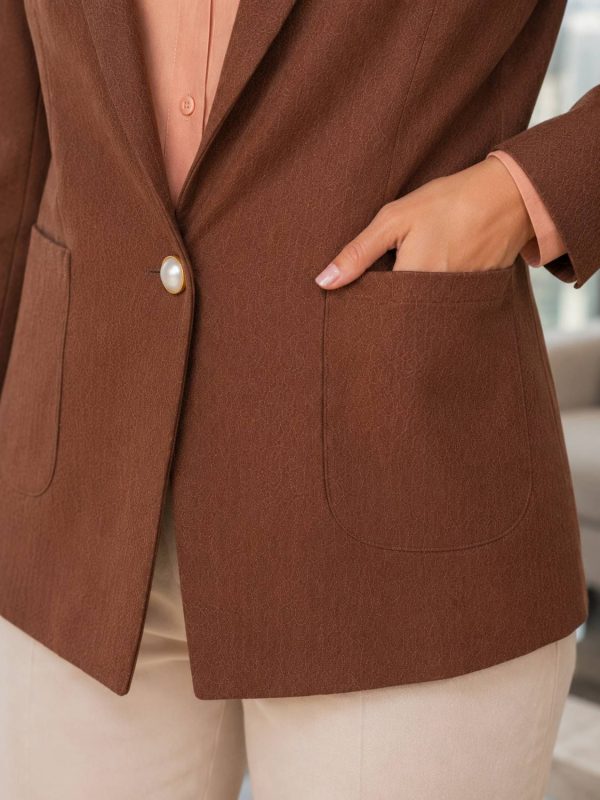 TINZ Striped Mandarin Casual Women Blazer
