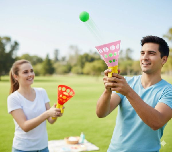 TOYTOPIO Click and Catch Game Set | Pop & Catch Toy with 2 Balls Outdoor Indoor Game Crazy Ball