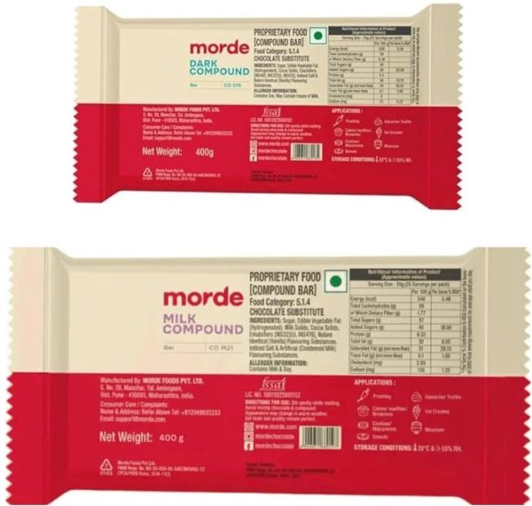 TRENDING PRODUCTS VILLA Morde Dark and Milk Compound Chocolate Bar Set | 400g Each Professional Baking Bar