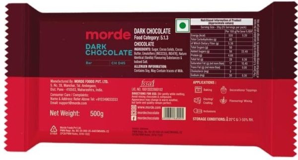 TRENDING PRODUCTS VILLA Morde Dark Chocolate Block CH D45 500g | Professional Baking & Molding Slab Bar