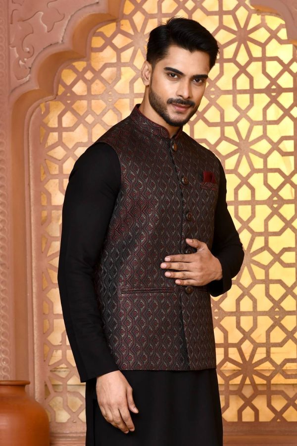 TRENDS OF ETHNIC Woven Men Waistcoat