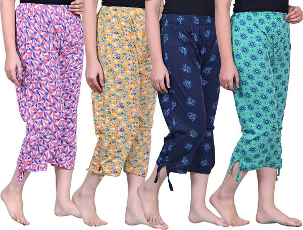 TVESA pack of 4 womens capri combopack of 4 Women Multicolor Capri