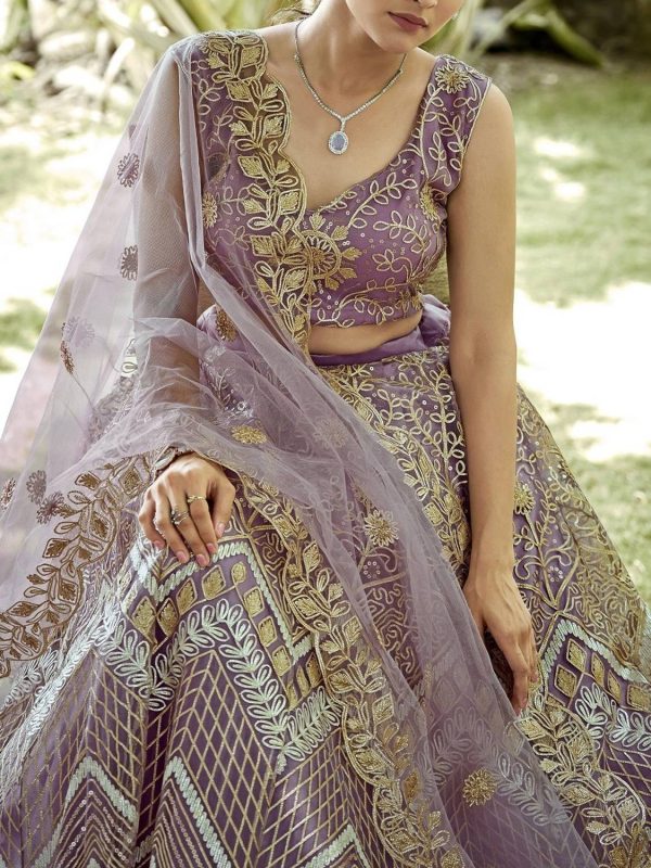 Udbhav Export Embroidered Semi Stitched Lehenga Choli