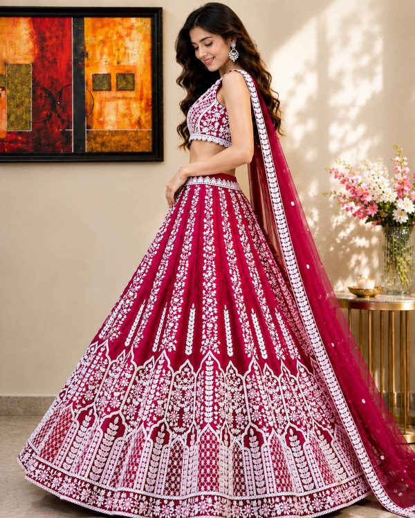 Udbhav Export Embroidered Semi Stitched Lehenga Choli