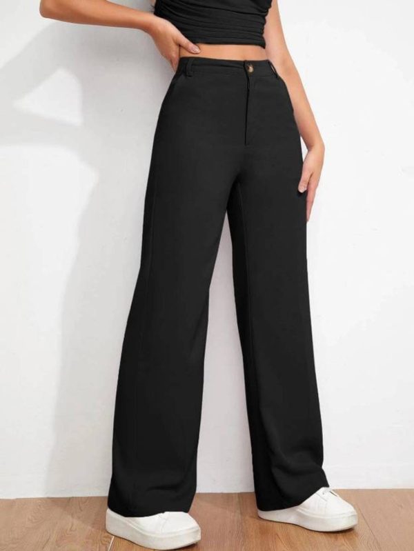 Uiriuy Straight Fit Women Black Trousers