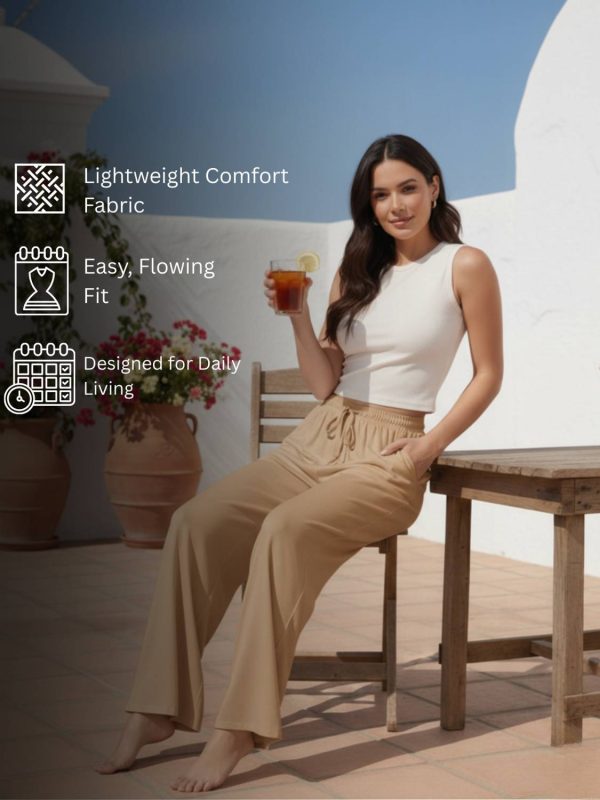 V33 Flared Women Beige Trousers