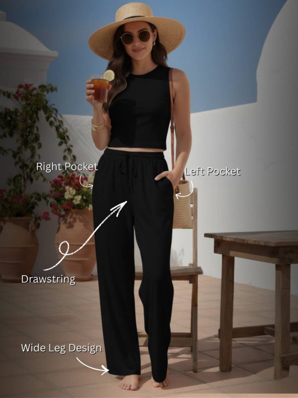V33 Flared Women Black Trousers