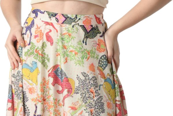 vagisha Printed Women Flared Multicolor Skirt