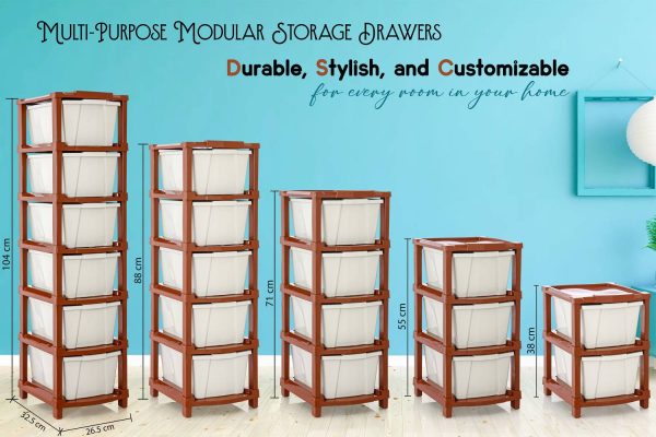 Vallaree 6 Layer Drawer Storage Organizer Multipurpose Plastic Free Standing Chest of Drawers