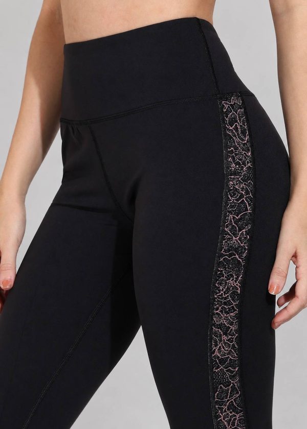 VALLE LOU Printed Women Black, Pink Tights