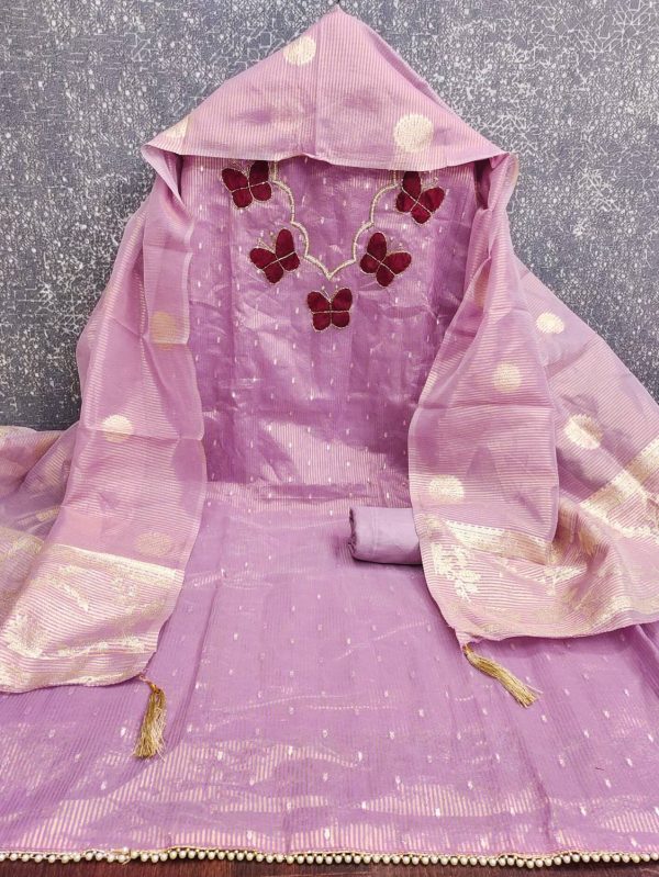 Vastarafabs Pure Silk Embroidered Suit Fabric