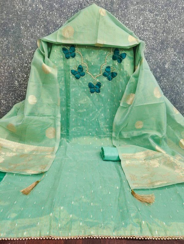 Vastarafabs Pure Silk Polka Print Suit Fabric