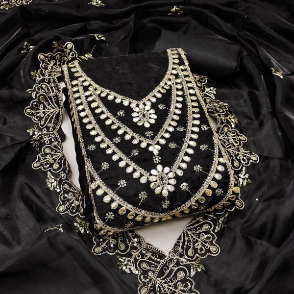 Vastarafabs Satin Embellished Suit Fabric