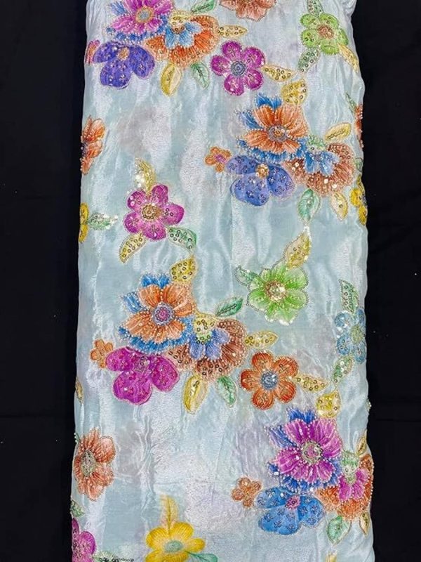 Vastrazone Polyester Embroidered Suit Fabric