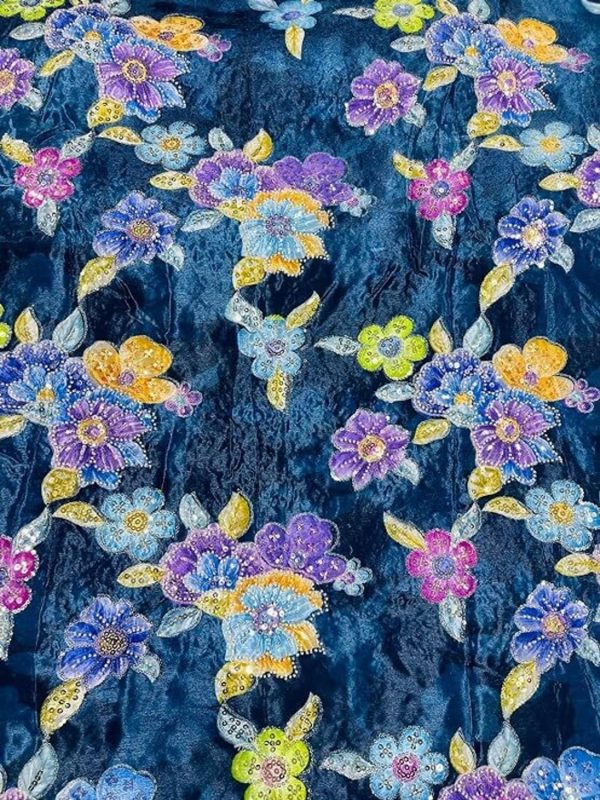 Vastrazone Polyester Embroidered Suit Fabric