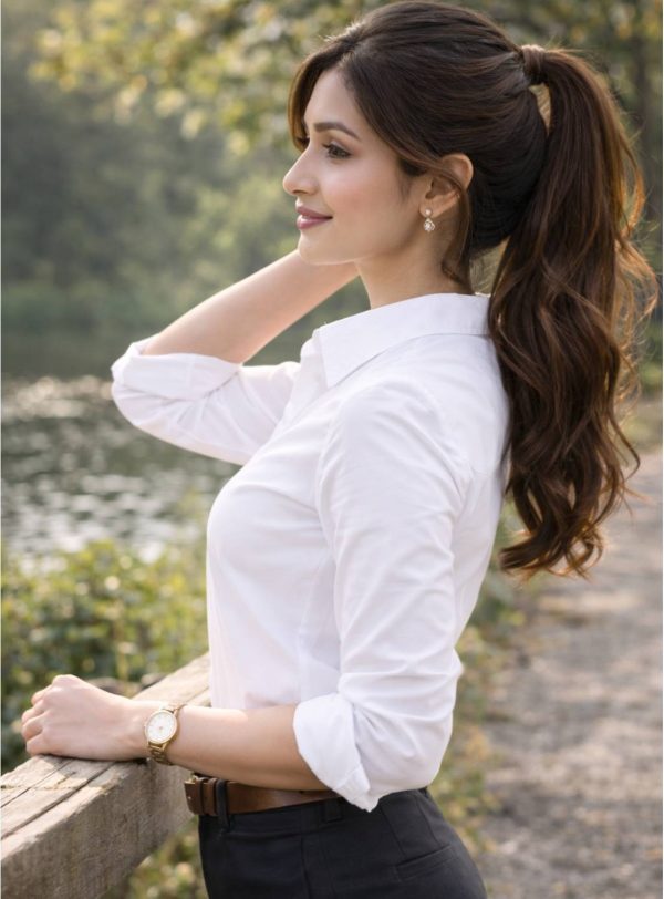 VAVA Creation Women Solid Formal White Shirt