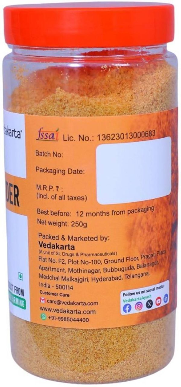 Vedakarta Natural Jaggery Powder 250g Traditional Sweetener A Product from Natural Farming Powder Jaggery