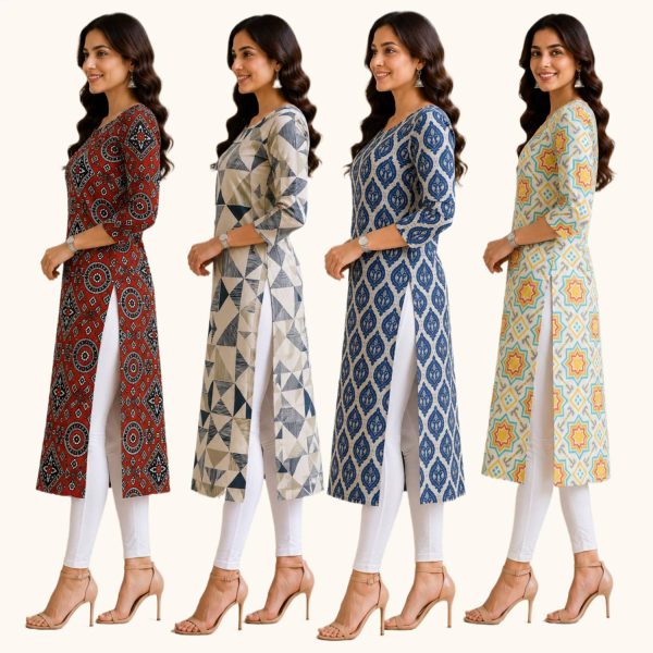 veemora Women Printed Straight Kurta