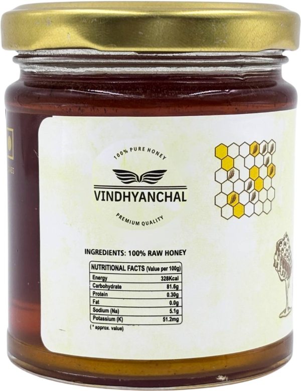 VINDHYANCHAL Raw Natural Honey 250g | Pure & Unprocessed | No Added Sugar | FPO Product