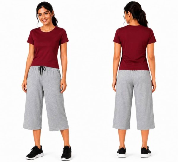 VK CAPRI Women Black, Grey Capri