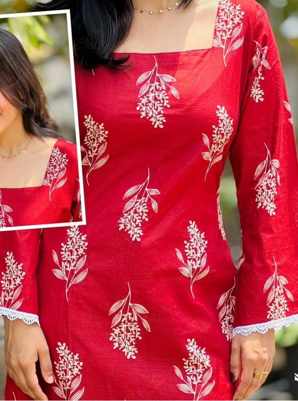 Vrishabhanulali Women Floral Print Straight Kurta
