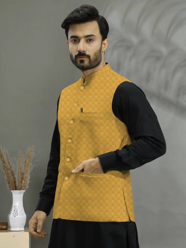 W S TEXTILE Checkered Men Waistcoat